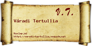 Váradi Tertullia névjegykártya